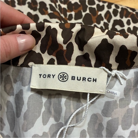 NEW. Tory Burch Reva Leopard Cotton Poplin Shirtdress. NWT - Picture 4 of 4